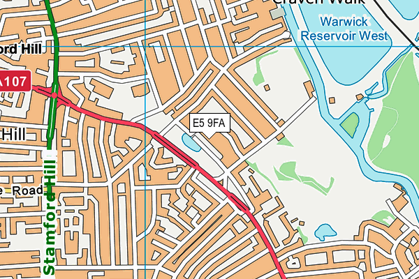 E5 9FA map - OS VectorMap District (Ordnance Survey)