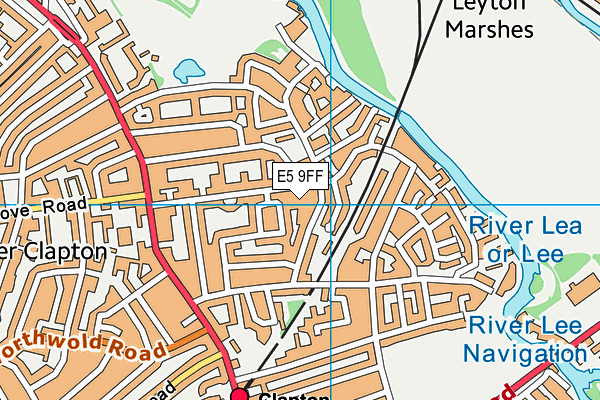 E5 9FF map - OS VectorMap District (Ordnance Survey)