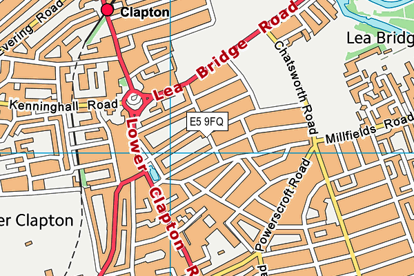 E5 9FQ map - OS VectorMap District (Ordnance Survey)