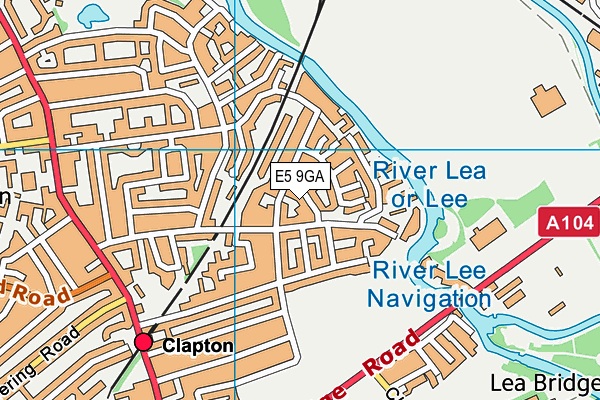 E5 9GA map - OS VectorMap District (Ordnance Survey)