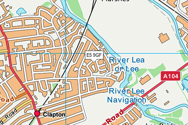 E5 9GF map - OS VectorMap District (Ordnance Survey)