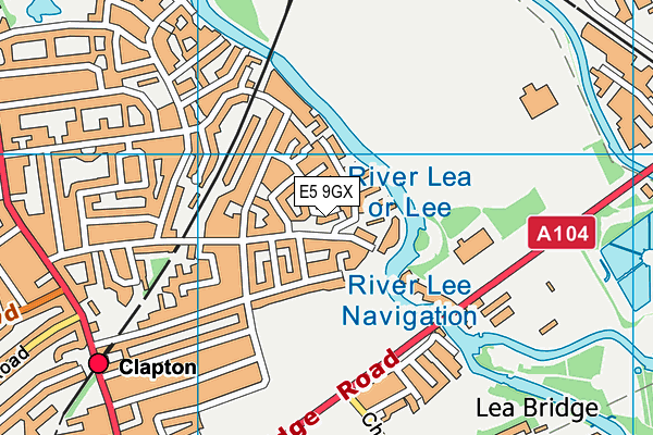 E5 9GX map - OS VectorMap District (Ordnance Survey)