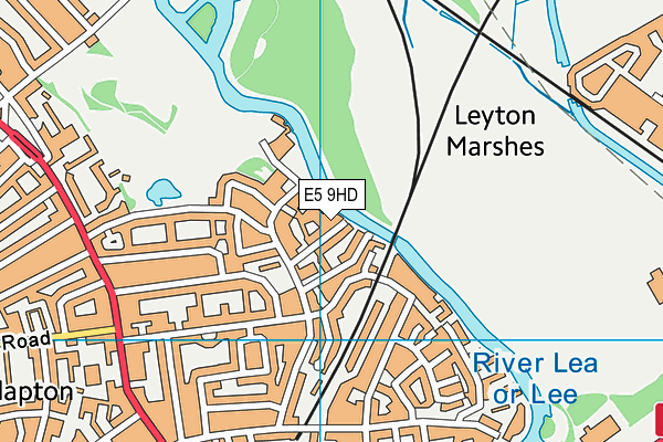 E5 9HD map - OS VectorMap District (Ordnance Survey)