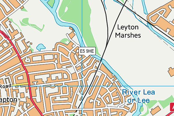 E5 9HE map - OS VectorMap District (Ordnance Survey)