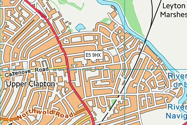 E5 9HX map - OS VectorMap District (Ordnance Survey)