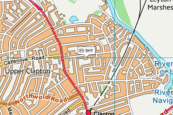 E5 9HY map - OS VectorMap District (Ordnance Survey)