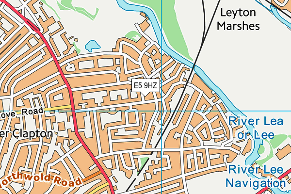 E5 9HZ map - OS VectorMap District (Ordnance Survey)