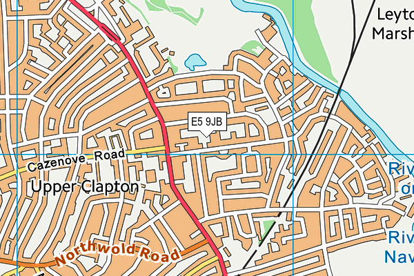 E5 9JB map - OS VectorMap District (Ordnance Survey)