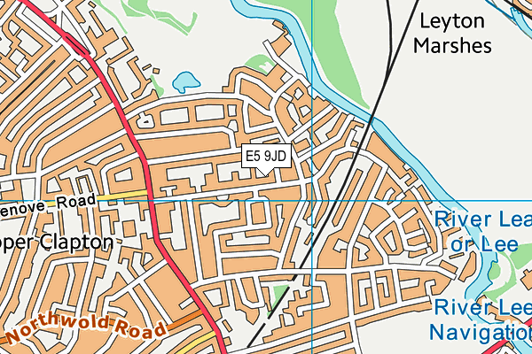 E5 9JD map - OS VectorMap District (Ordnance Survey)