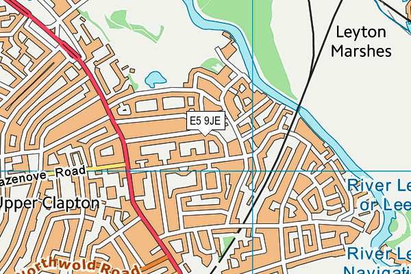 E5 9JE map - OS VectorMap District (Ordnance Survey)