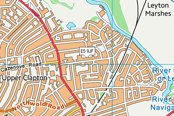 E5 9JF map - OS VectorMap District (Ordnance Survey)