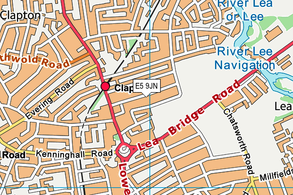 E5 9JN map - OS VectorMap District (Ordnance Survey)