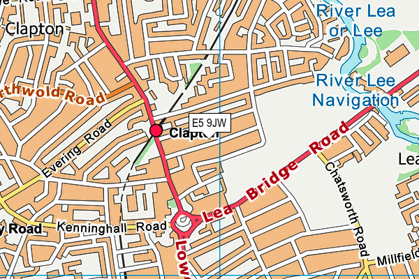 E5 9JW map - OS VectorMap District (Ordnance Survey)