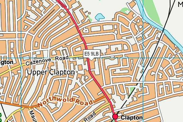 E5 9LB map - OS VectorMap District (Ordnance Survey)