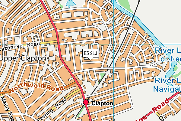 E5 9LJ map - OS VectorMap District (Ordnance Survey)