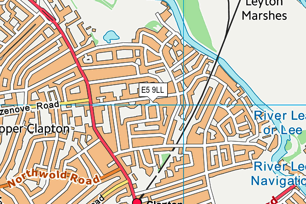 E5 9LL map - OS VectorMap District (Ordnance Survey)