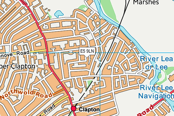 E5 9LN map - OS VectorMap District (Ordnance Survey)