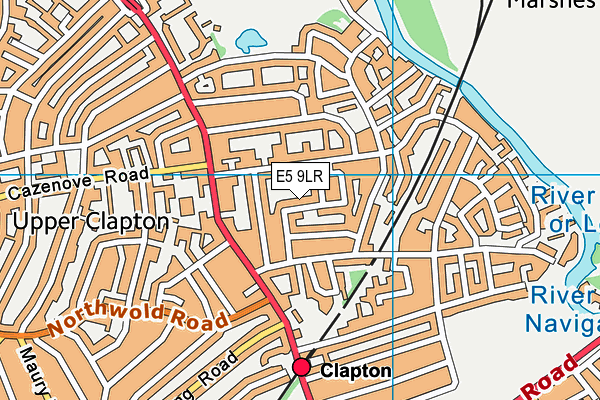 E5 9LR map - OS VectorMap District (Ordnance Survey)