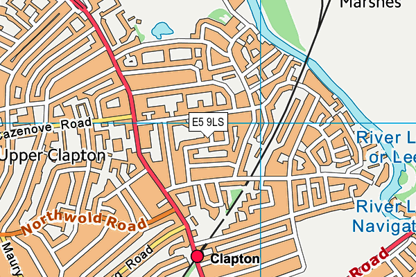 E5 9LS map - OS VectorMap District (Ordnance Survey)