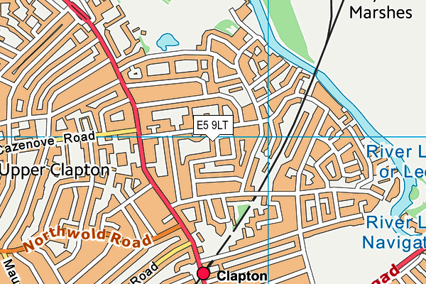 E5 9LT map - OS VectorMap District (Ordnance Survey)