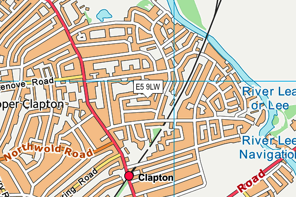 E5 9LW map - OS VectorMap District (Ordnance Survey)