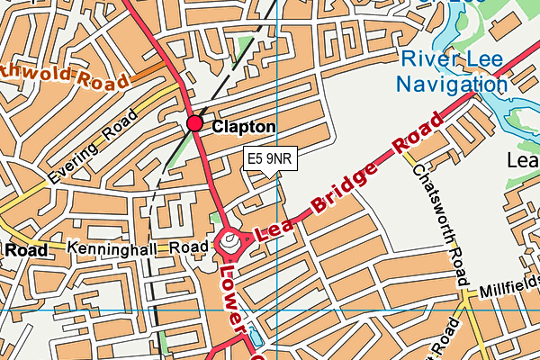 E5 9NR map - OS VectorMap District (Ordnance Survey)