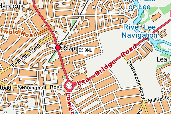 E5 9NU map - OS VectorMap District (Ordnance Survey)