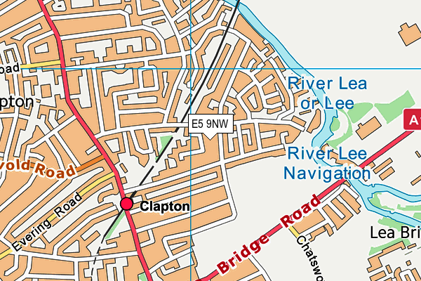 E5 9NW map - OS VectorMap District (Ordnance Survey)