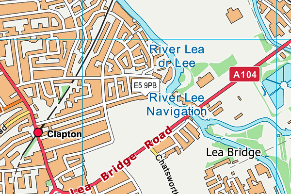 E5 9PB map - OS VectorMap District (Ordnance Survey)