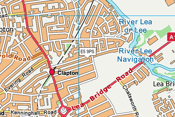 E5 9PS map - OS VectorMap District (Ordnance Survey)