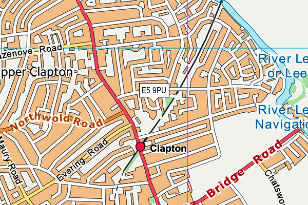 E5 9PU map - OS VectorMap District (Ordnance Survey)