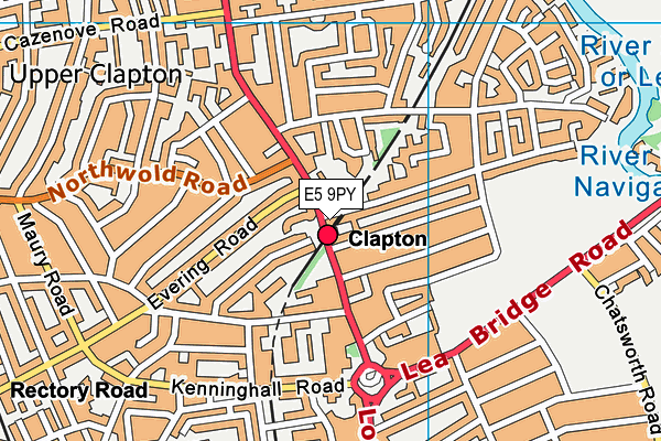 E5 9PY map - OS VectorMap District (Ordnance Survey)