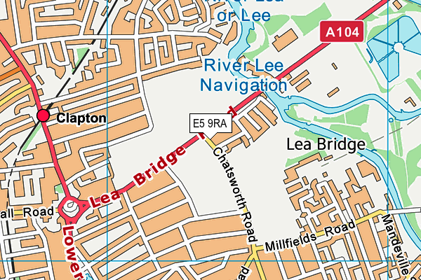 E5 9RA map - OS VectorMap District (Ordnance Survey)