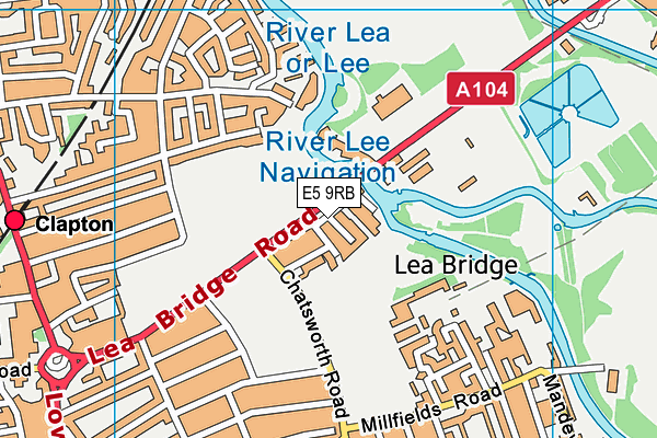 E5 9RB map - OS VectorMap District (Ordnance Survey)