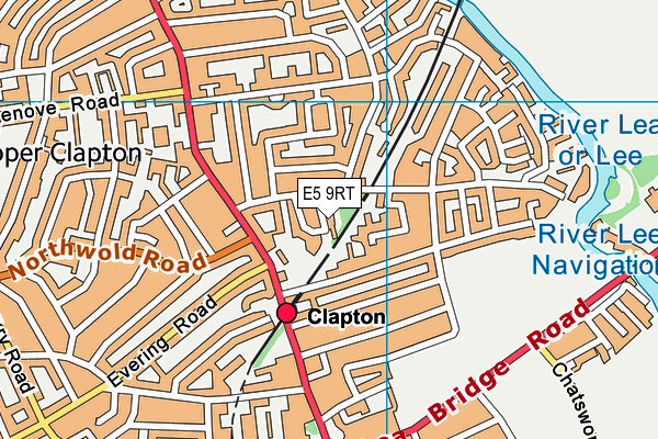 E5 9RT map - OS VectorMap District (Ordnance Survey)