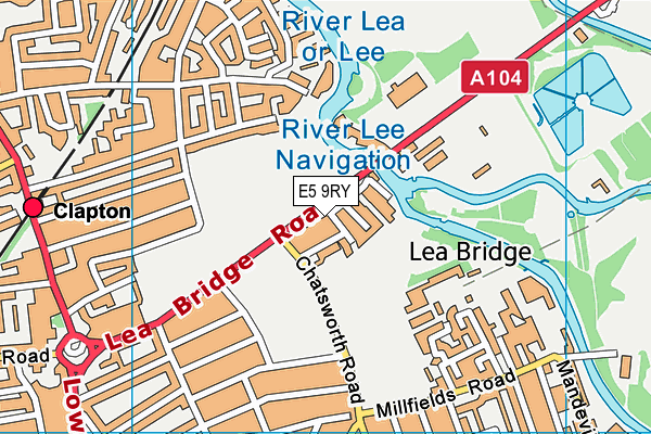 E5 9RY map - OS VectorMap District (Ordnance Survey)