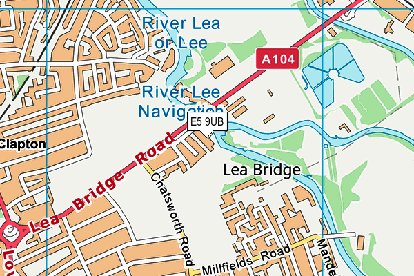 E5 9UB map - OS VectorMap District (Ordnance Survey)