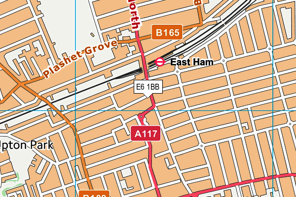 E6 1BB map - OS VectorMap District (Ordnance Survey)