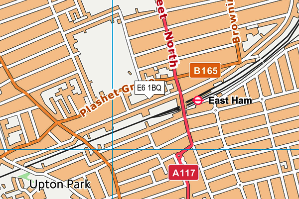 E6 1BQ map - OS VectorMap District (Ordnance Survey)