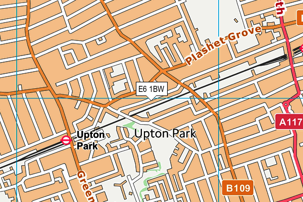 E6 1BW map - OS VectorMap District (Ordnance Survey)