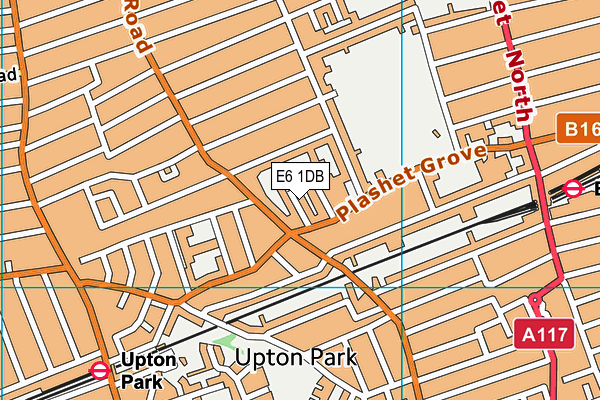 E6 1DB map - OS VectorMap District (Ordnance Survey)