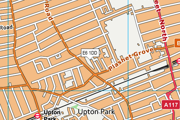 E6 1DD map - OS VectorMap District (Ordnance Survey)