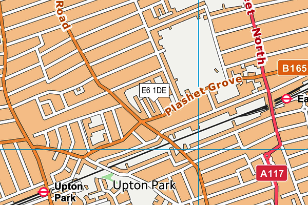 E6 1DE map - OS VectorMap District (Ordnance Survey)