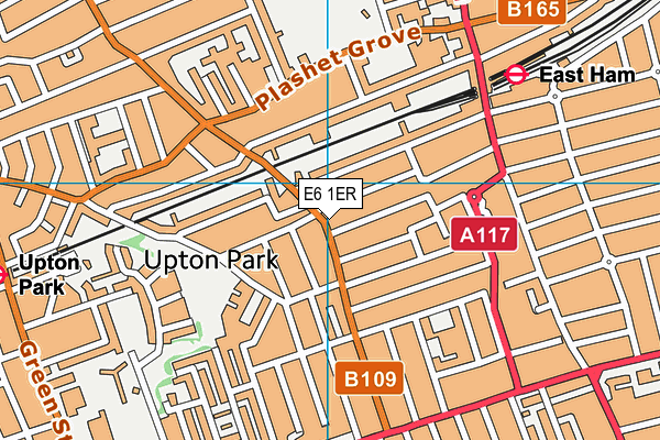 E6 1ER map - OS VectorMap District (Ordnance Survey)