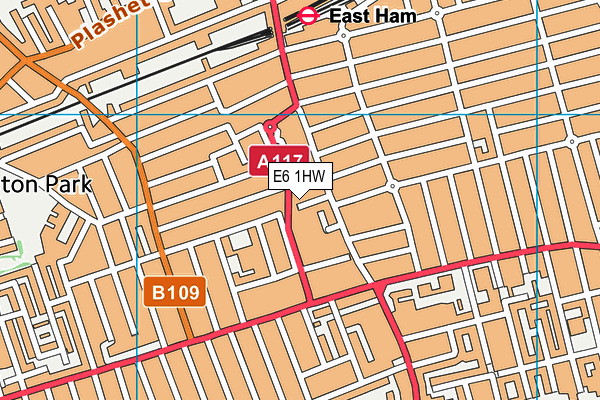 E6 1HW map - OS VectorMap District (Ordnance Survey)