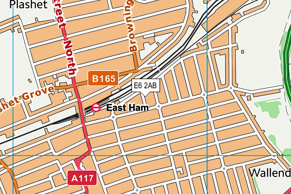 E6 2AB map - OS VectorMap District (Ordnance Survey)