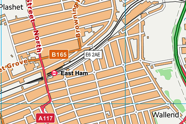 E6 2AE map - OS VectorMap District (Ordnance Survey)