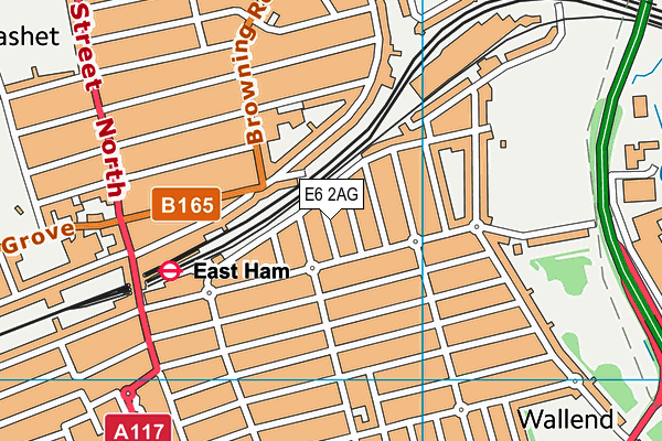 E6 2AG map - OS VectorMap District (Ordnance Survey)