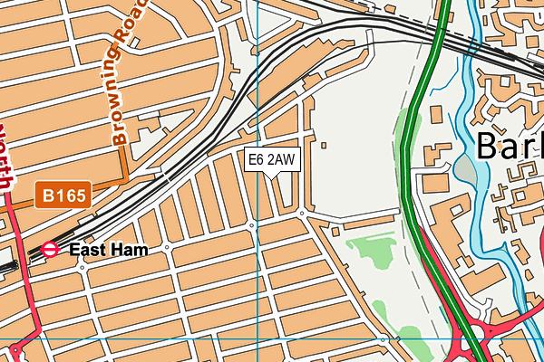 E6 2AW map - OS VectorMap District (Ordnance Survey)