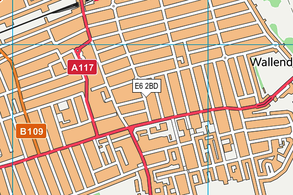 E6 2BD map - OS VectorMap District (Ordnance Survey)